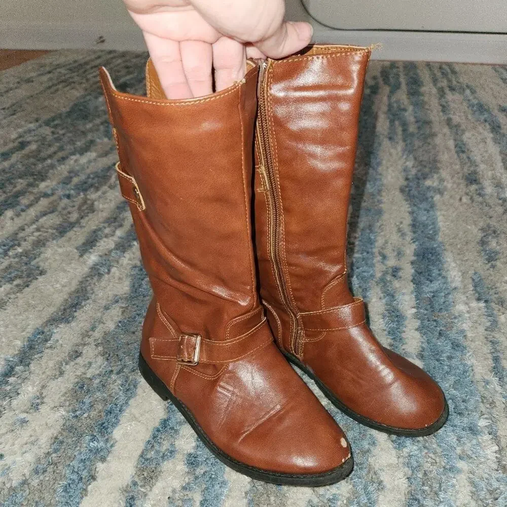 Mid-calf Rise Tan Boot for Girls || sz 3 || GUC